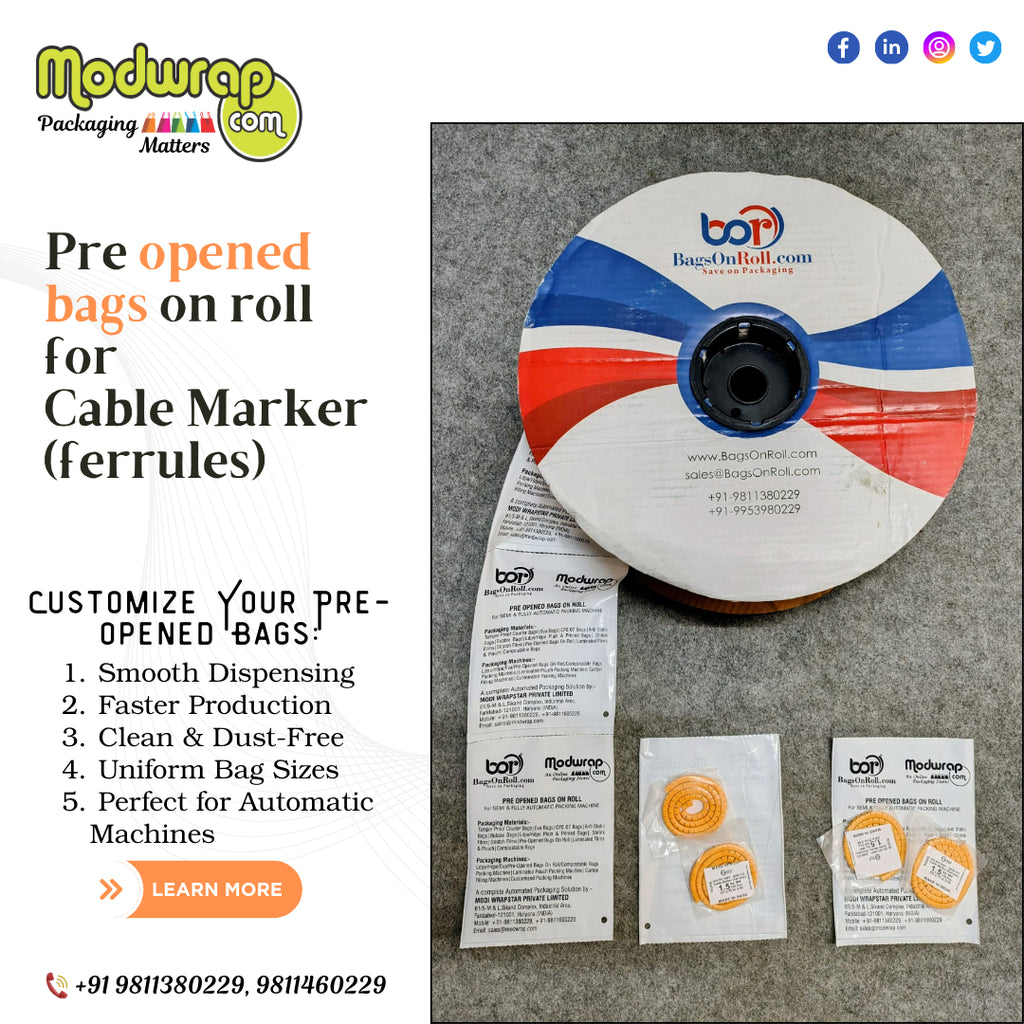 Pre-Opened Bags on Roll for Cable Marker (Ferrules)