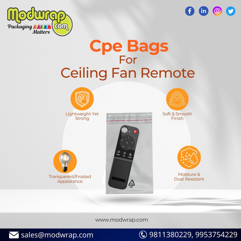 CPE Bags for Ceiling Remote Fans – Premium Protection & Elegant Packaging
