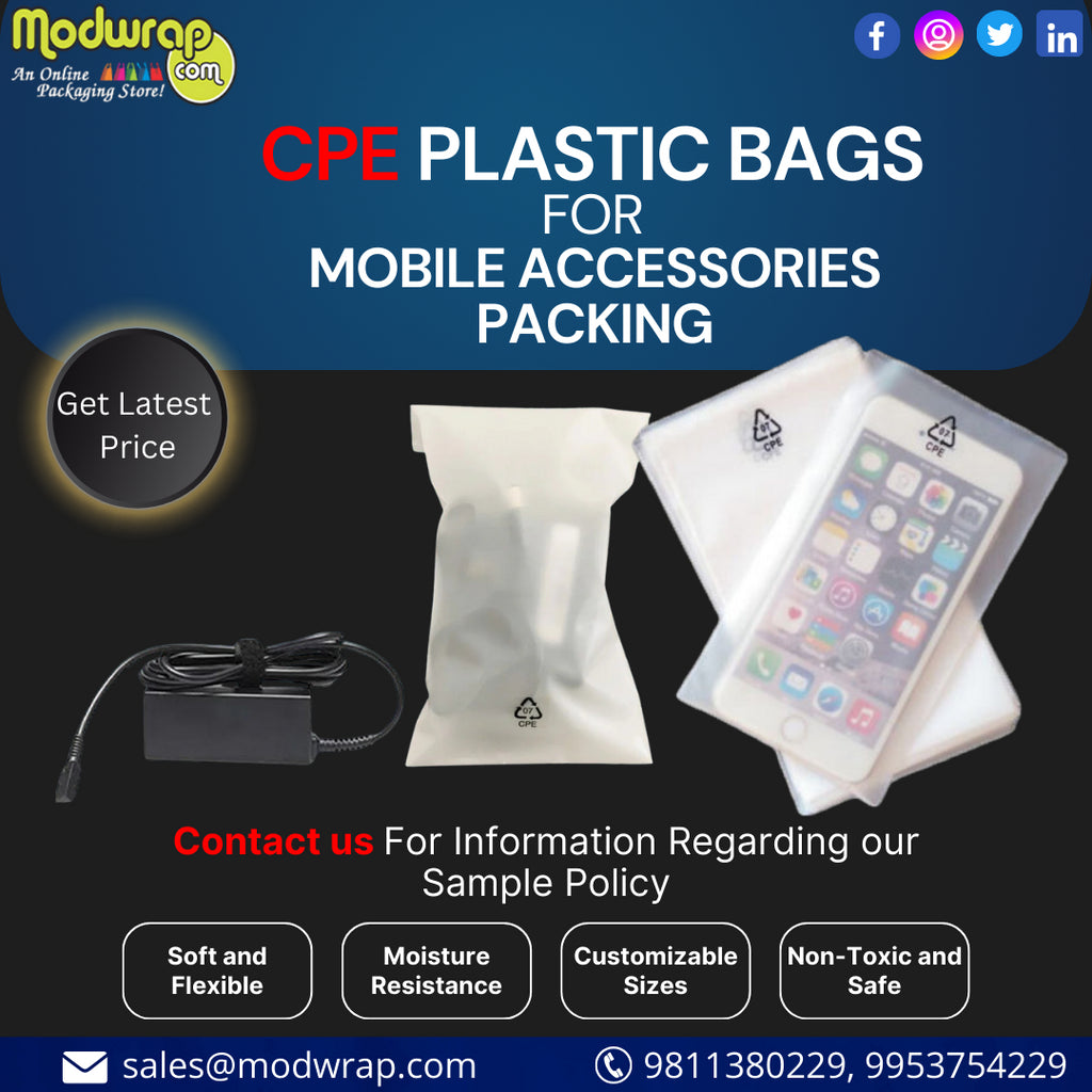 CPE Plastic Bags for Mobile Accessories Packing